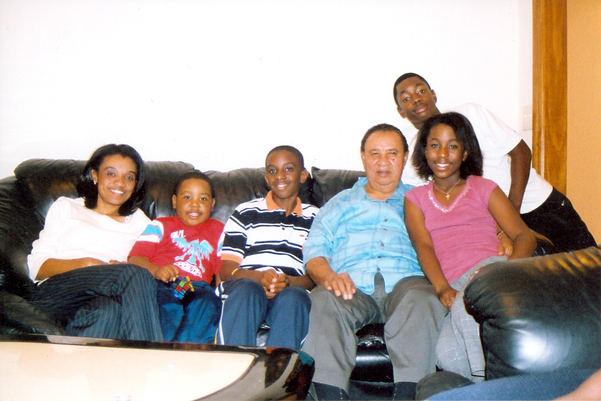 Dad, daughter, grandsons and the Masango's in Oklahoma